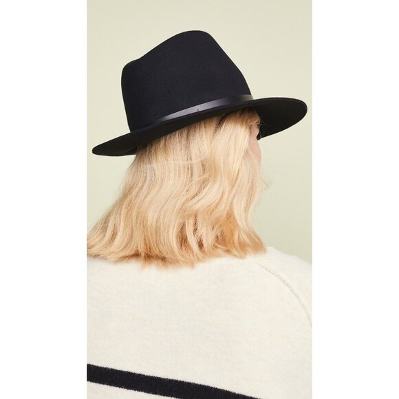 Rag & Bone Floppy Brim Wool Fedora Black Womens Size Small